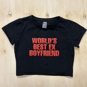 Cherrykitten Shirt Womens Small Black World's Best Ex Boyfriend Crop Graphic Tee